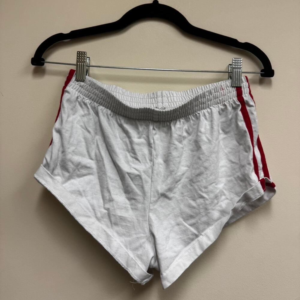 Brandy Melville White Shorts 🤍 Red Side Stripes – Y2K Sporty